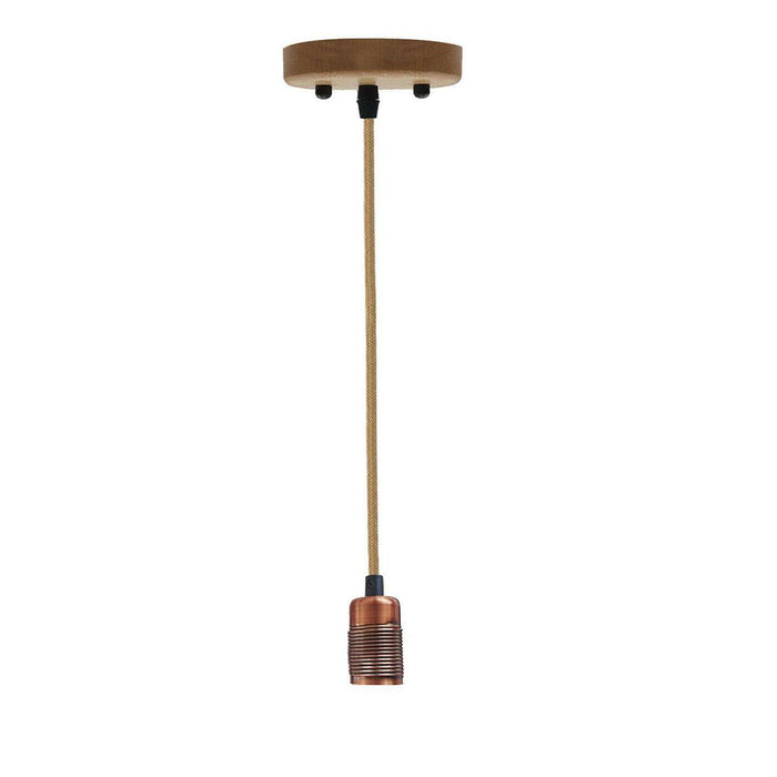 Vintage Industrial E27 Bulb Holder Screw Ceiling Rose Lamp Hemp Pendant Indoor Hanging Light Fitting Conservatory, Dining Room, Foyer, Garage~1191 - Lost Land Interiors