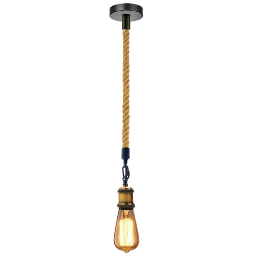 Hemp Rope 1 Head Pendant Ceiling Light Retro Lamp~1522 - Lost Land Interiors