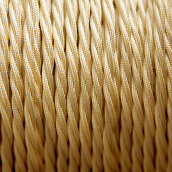 5m Light Gold 2 Core Twisted Electric Fabric 0.75mm Cable~1767 - Lost Land Interiors