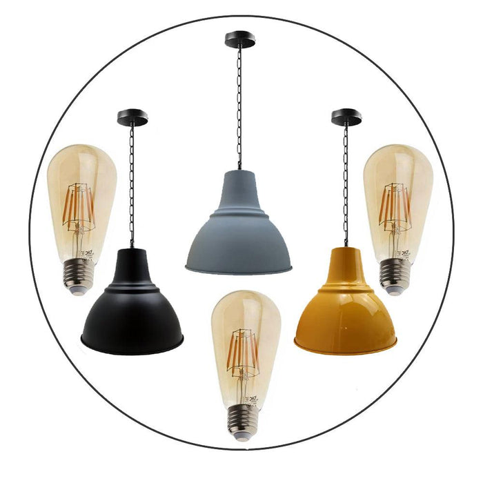 Modern Industrial Pendant Light Lamp Shade with FREE Bulbs Ceiling Light Lampshade LED Vintage~2251 - Lost Land Interiors