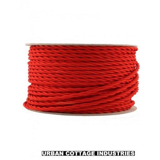 2 Core Twisted Red Vintage Electric fabric Cable Flex 0.75mm~3211 - Lost Land Interiors