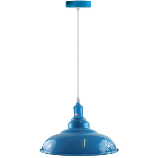 Light blue colour Modern Vintage Industrial Retro Loft Metal Ceiling Lamp Shade Pendant Light~1645 - Lost Land Interiors