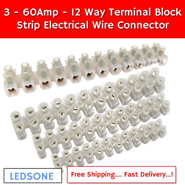 3A-60A Lighting Chock Block Connection 12 Way Electric Wire Terminal Connector~2227 - Lost Land Interiors