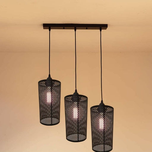 3 Light Barrel shape Large Fitting Net Wire Cage Shade Ceiling Industrial Geometric~2370 - Lost Land Interiors