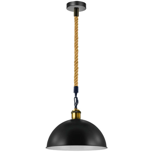 Dome Shape Metal Ceiling Pendant Light Modern Hemp Hanging Retro Lamps~1656 - Lost Land Interiors