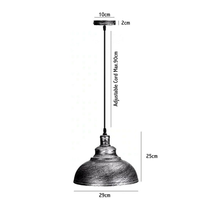 Silver Ceiling Pendant Retro Lamp Industrial Loft Chandelier~3158 - Lost Land Interiors