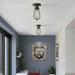 Vintage Hallway Ceiling Light, Black Semi-Flush Mount Basket Cage Bedroom Living Room~2142 - Lost Land Interiors