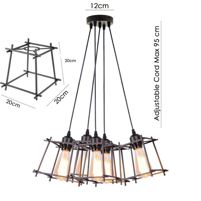 Vintage Industrial Retro Ceiling Light Cage Loft Chandelier Pendant Light Lamp~2143 - Lost Land Interiors