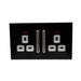 Decorative Black Glossy Main Plug Sockets Full Range Satin Gold Inserts UK~2309 - Lost Land Interiors