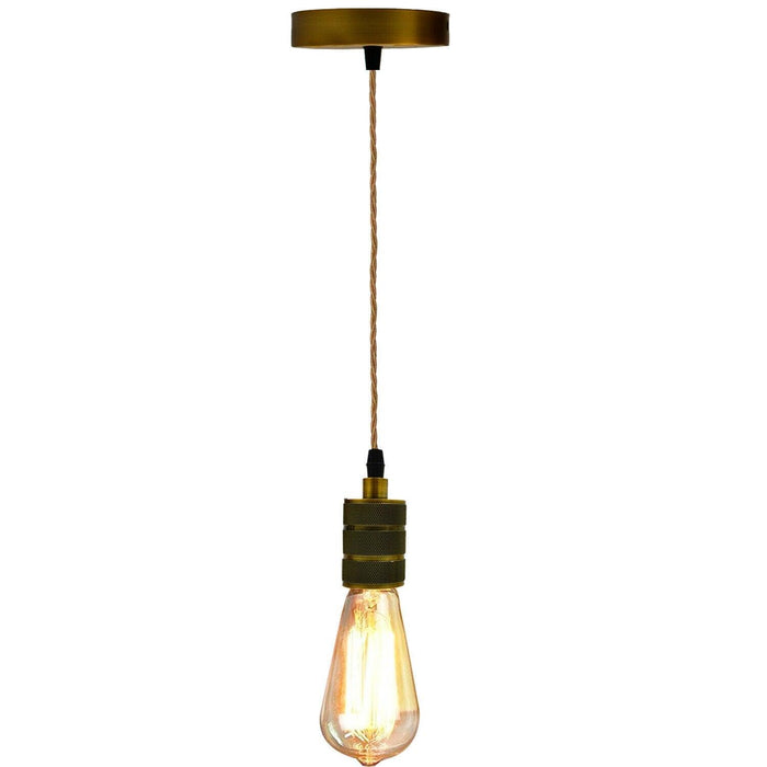 Ceiling Rose Industrial Pendant Light Fabric Flex 3Core Hanging Lamp Holder Kit~2059 - Lost Land Interiors
