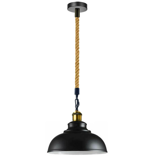 Curvy Shape Metal Ceiling Pendant Light Modern Hemp Hanging Retro Lamps~1655 - Lost Land Interiors