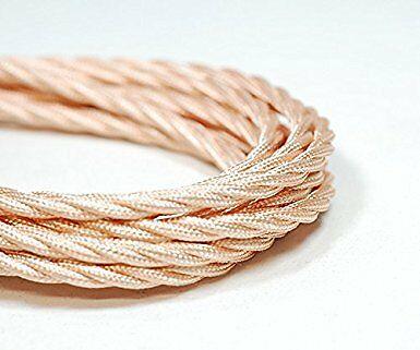 2 Core Twisted Electric CableRose Gold color fabric 0.75mm~3010 - Lost Land Interiors