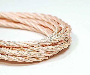 5m Rose Gold 2 Core Twisted Electric Fabric 0.75mm Cable~1753 - Lost Land Interiors