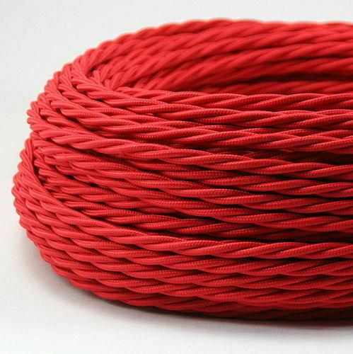 5 Meter 3 Core Braided Twisted Fabric Cable Lighting Flexible Cord Vintage Electric Wire~2027 - Lost Land Interiors