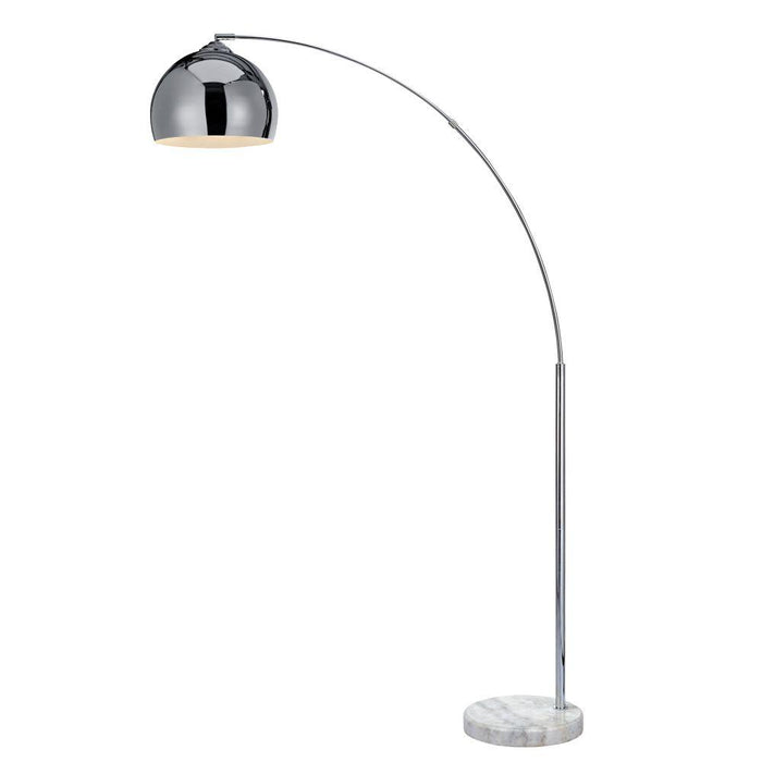 Arquer Arc Curved LED Floor Lamp & Shade, Modern Lighting, Chrome - Lost Land Interiors