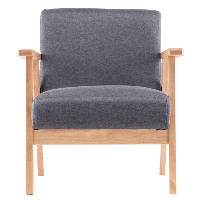Burleywood Armchair with Light Grey Fabric - Lost Land Interiors