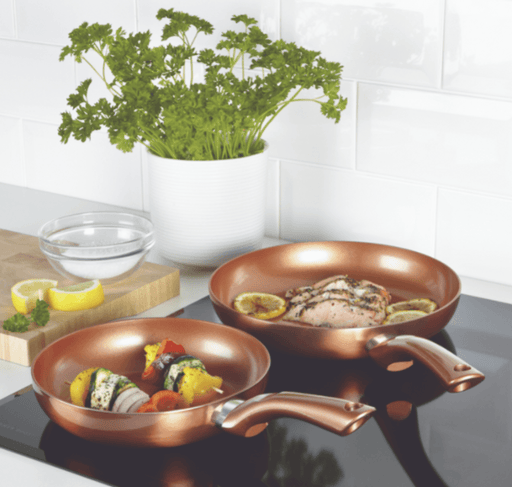 Ceramalon Copper Frying Pan Set Ceramic Coating Healthy Cooking Non Stick Cookware - Lost Land Interiors