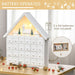24-Drawer Christmas Advent Calendar Wooden Light-Up Countdown White - Lost Land Interiors