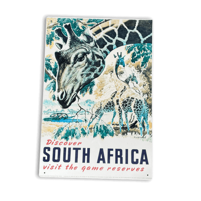 Vintage Metal Sign - Retro Travel Advertising, Visit South Africa - Lost Land Interiors