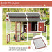 207cm Wooden Chicken Coop Hen House w/ Run, Nesting Box, Removable Tray - Lost Land Interiors