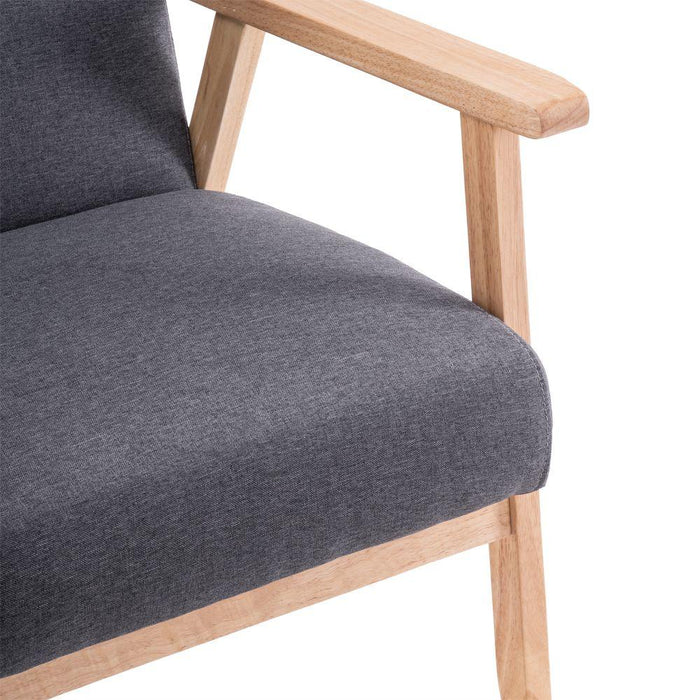 Burleywood Armchair with Light Grey Fabric - Lost Land Interiors