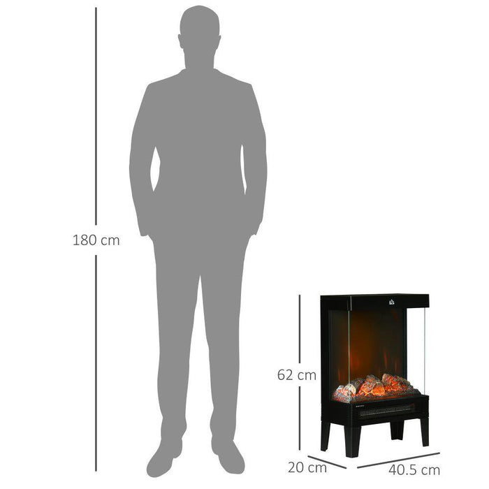 Fireplace Heater, Quiet LED Flame Effect Overheating Protection 1000/2000W - Lost Land Interiors