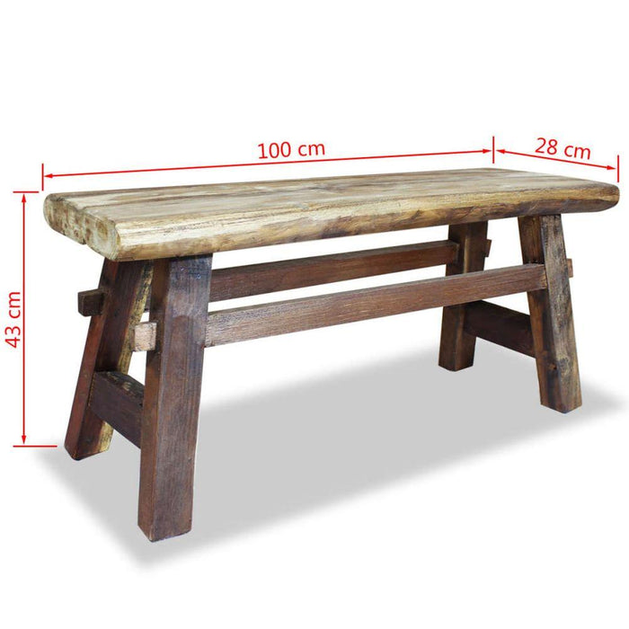 Wooden Bench Solid Reclaimed Wood 100x28x43 cm - Lost Land Interiors
