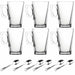 6 x 240ml Latte Glasses Coffee Glass Cups Hot Drink Mugs With Spoons - Lost Land Interiors