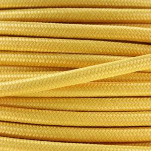 2 core Round Vintage Braided Fabric Yellow Cable Flex 0.75mm~3241 - Lost Land Interiors